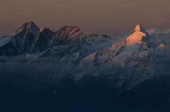 Großglockner und  Wiesbachhorn im Morgenlicht 